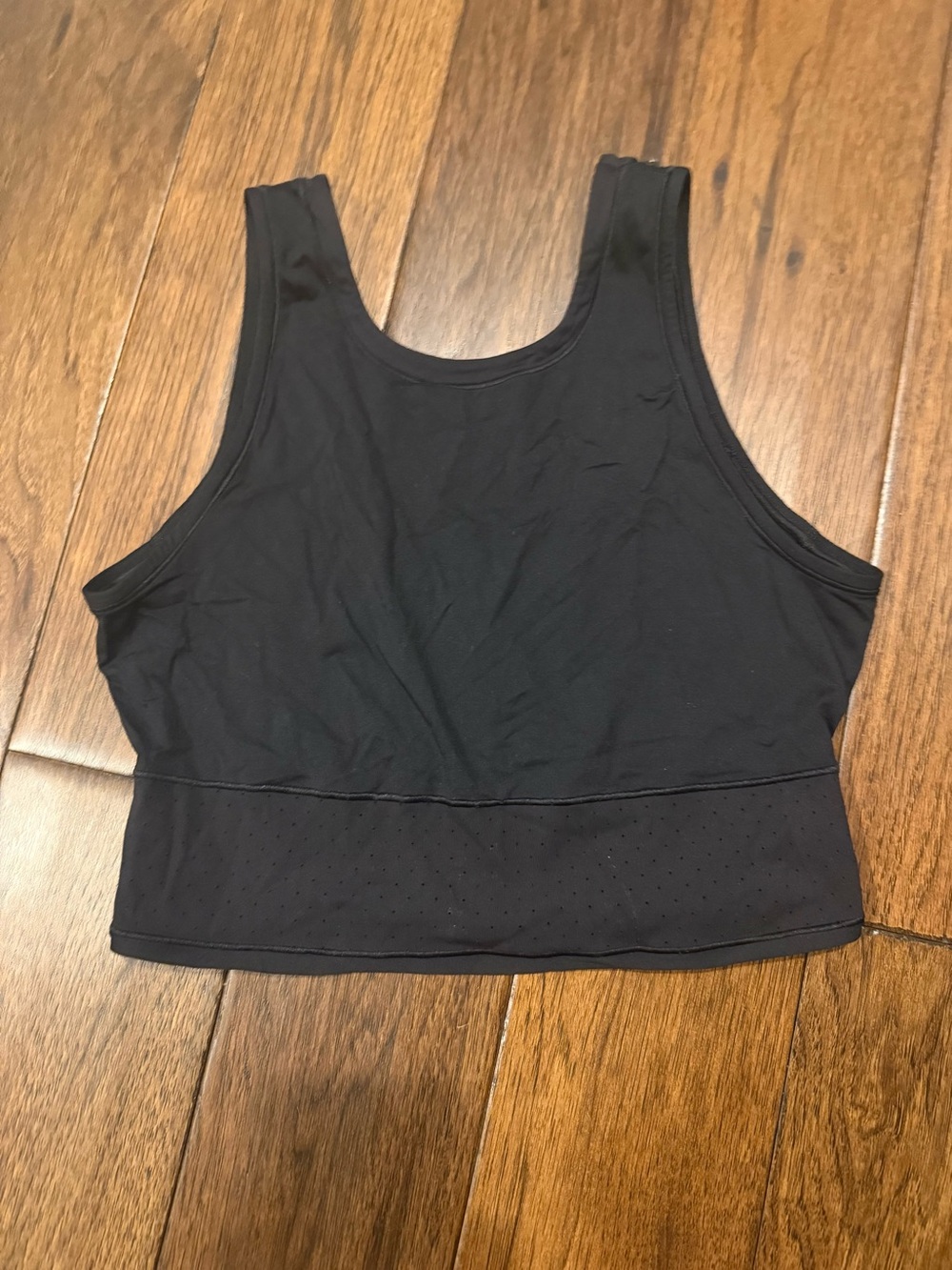lululemon athletica Black Perforated Band Sports Crop Top